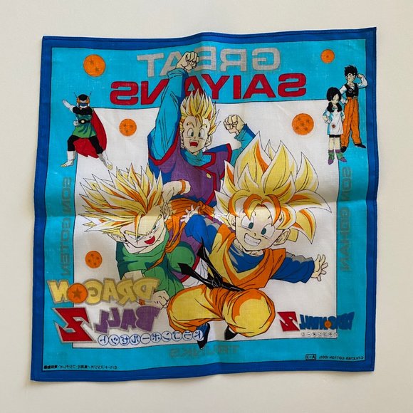 vintage 90s dragon ball z dbz handkerchief great saiyan new old stock - Picture 8 of 8